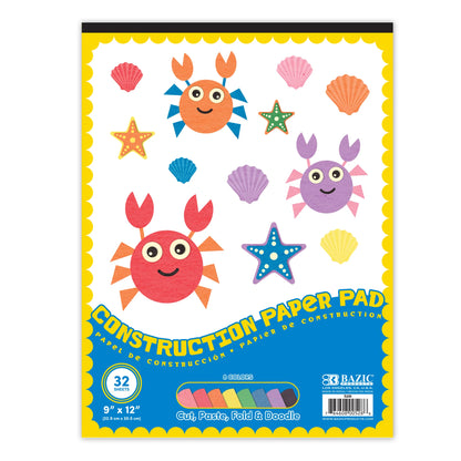 Bazic Construction Paper Pad, 32 Sheets