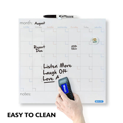 Bazic Magnetic Dry Erase Board, Calendar, 14" x 14"