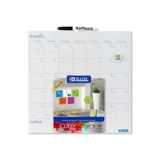 Bazic Magnetic Dry Erase Board, Calendar, 14" x 14"
