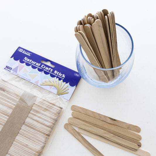 Bazic Natural Craft Sticks 100 pcs