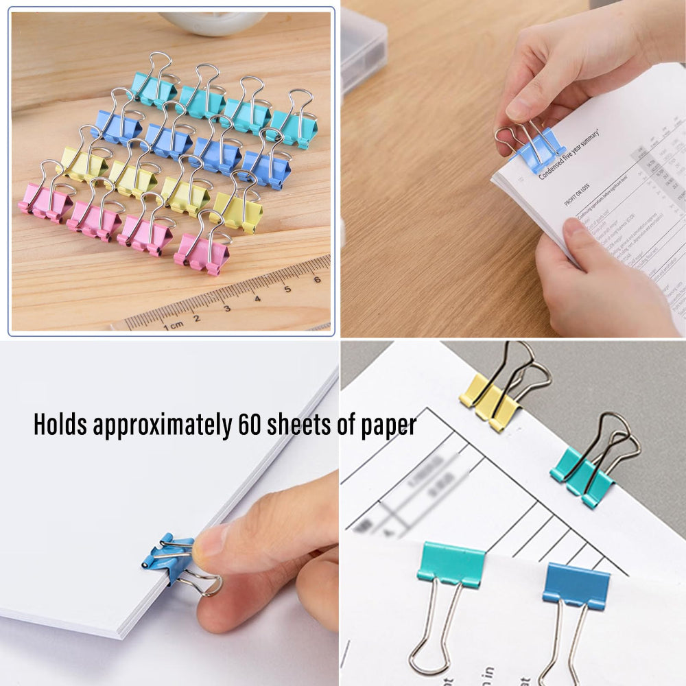 Bazic Binder Clips, Assorted Colour, 3/4" (19mm)