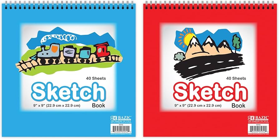Bazic Sketch Book, 40 sheets, 9" x 9"