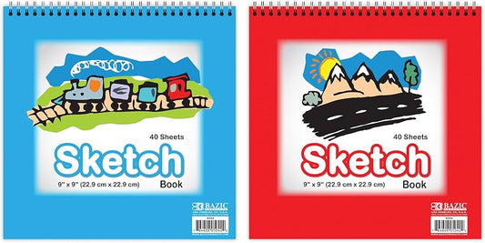 Bazic Sketch Book, 40 sheets, 9" x 9"