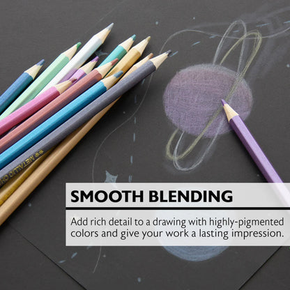 Bazic Metallic Coloured Pencils, 12pk