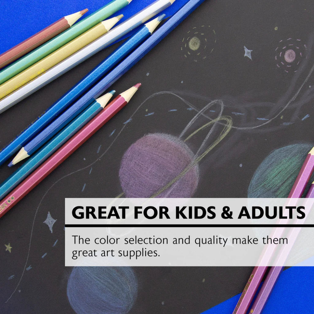 Bazic Metallic Coloured Pencils, 12pk