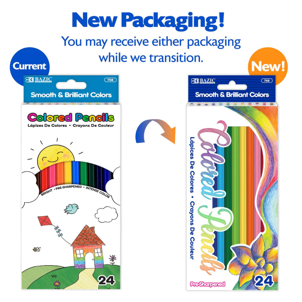 Bazic Coloured Pencils 24pk