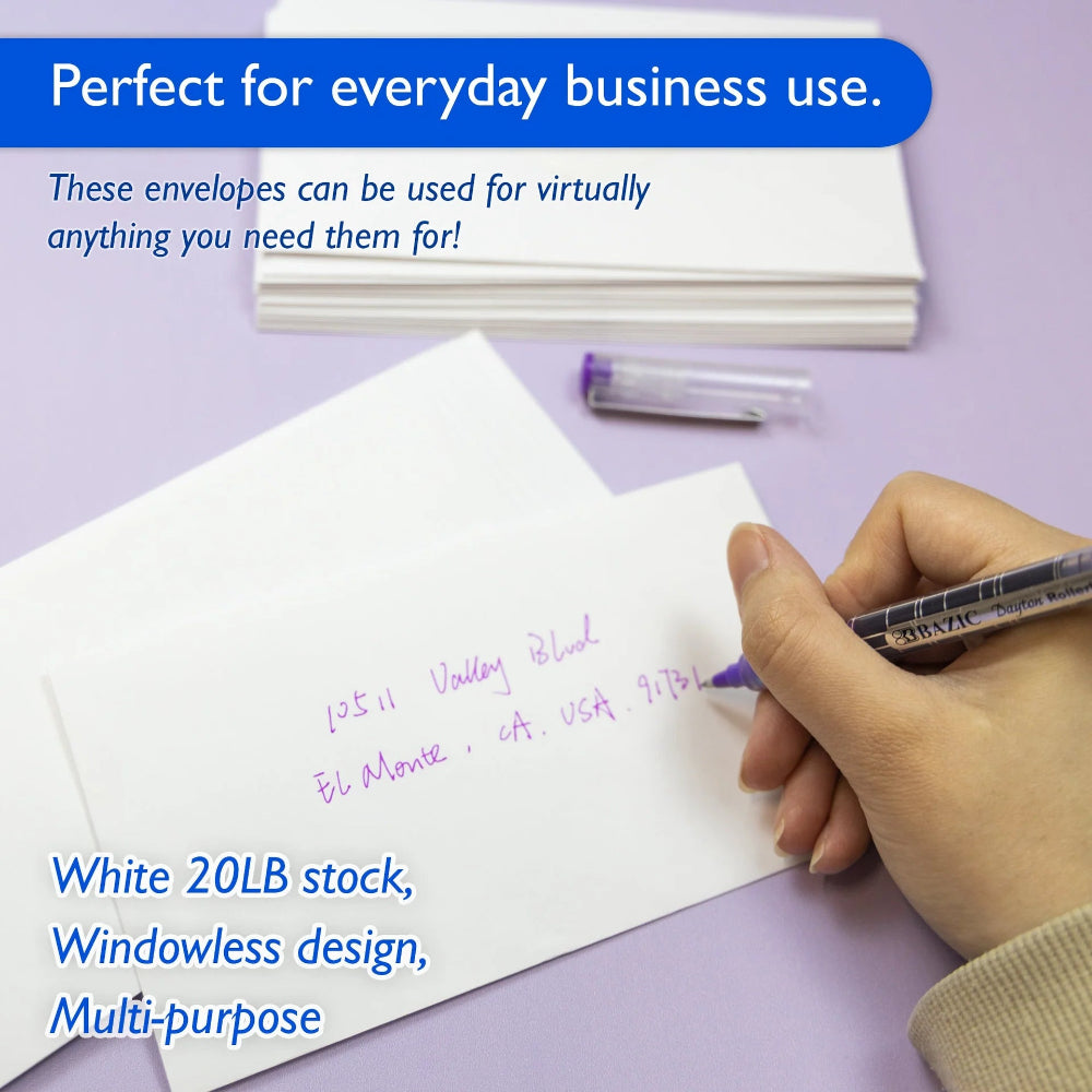Bazic Gummed Closure Envelopes 3.635" x 6.5"