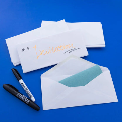 Bazic White Envelopes, 4 1/8 x 9 1/2 in, Without Window, 50 pcs