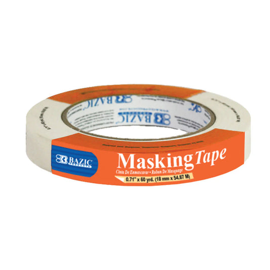 Bazic Masking Tape, 3/4" (18mm x 54.87m)