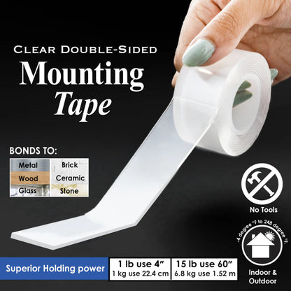 Bazic Clear Double-Sided Mounting Tape (25.4mm x 1.52m)