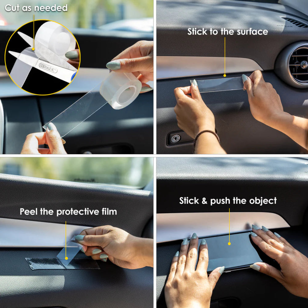 Bazic Clear Double-Sided Mounting Tape (25.4mm x 1.52m)