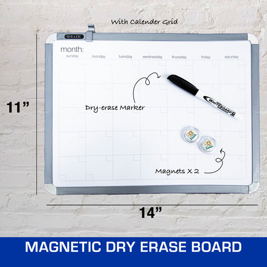 Bazic Weekly Magnetic Dry Erase Board - 11" x 14"
