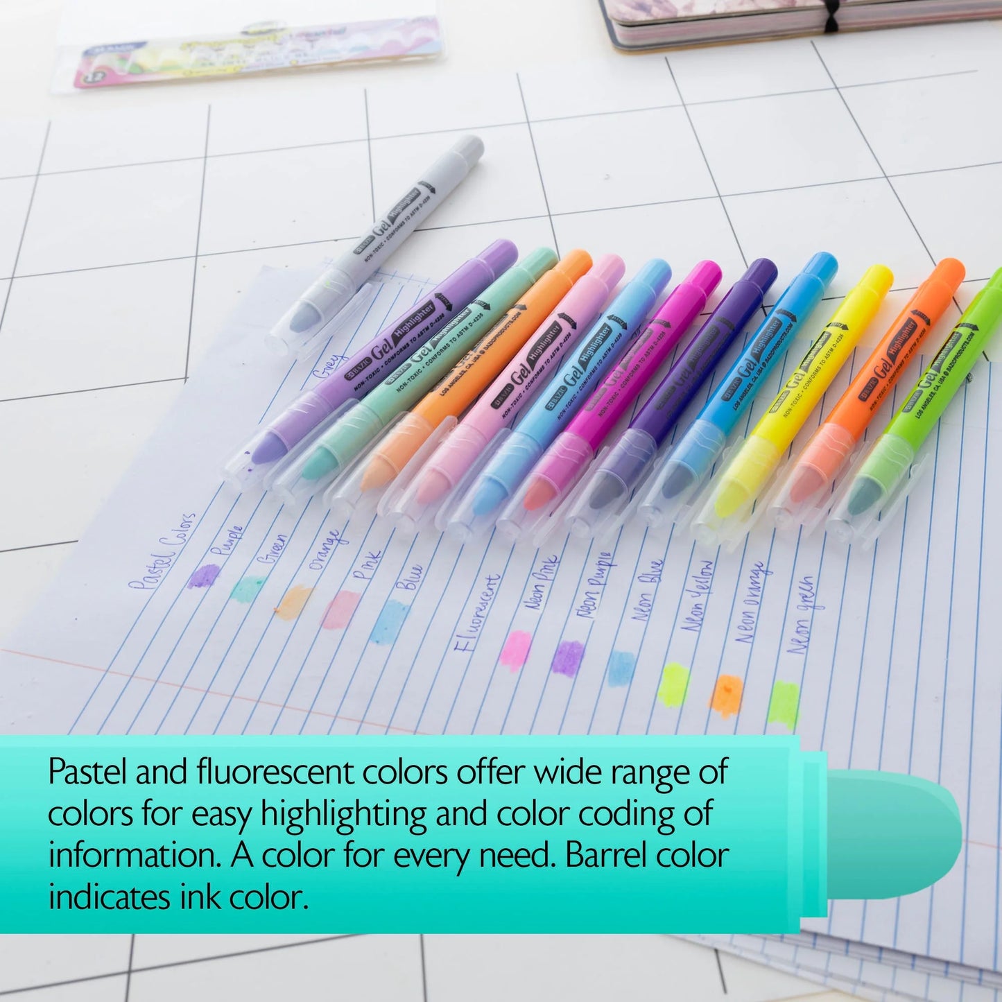 Bazic Fluorescent & Pastel Bible Highlighter, 12pk