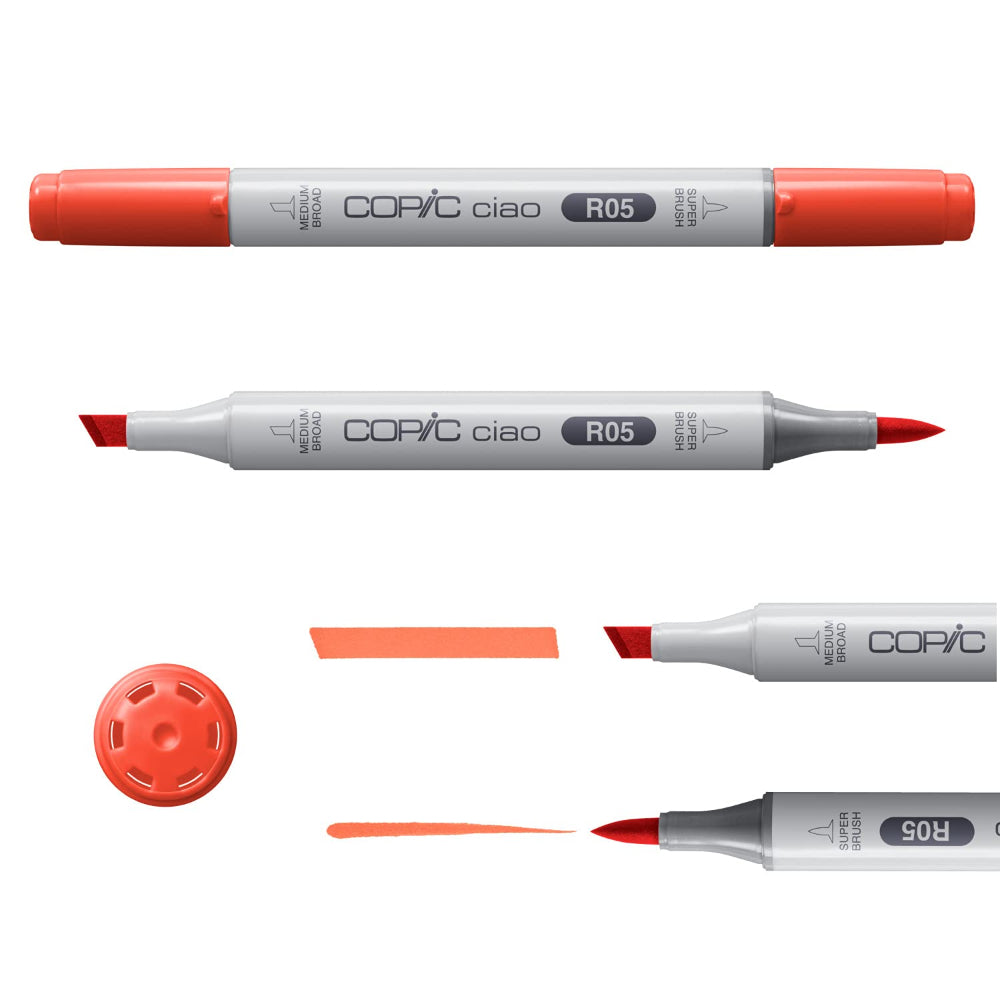 Copic Ciao Dual Tip Refillable Markers Pastel, 6 Pk