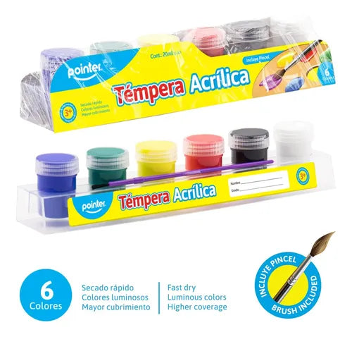 Pointer Tempera Acrylic Paint 6pcs