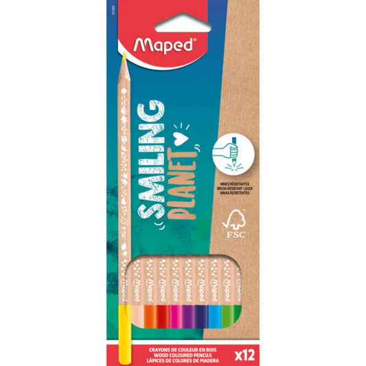Maped Smiling Planet Colour Pencils 12's