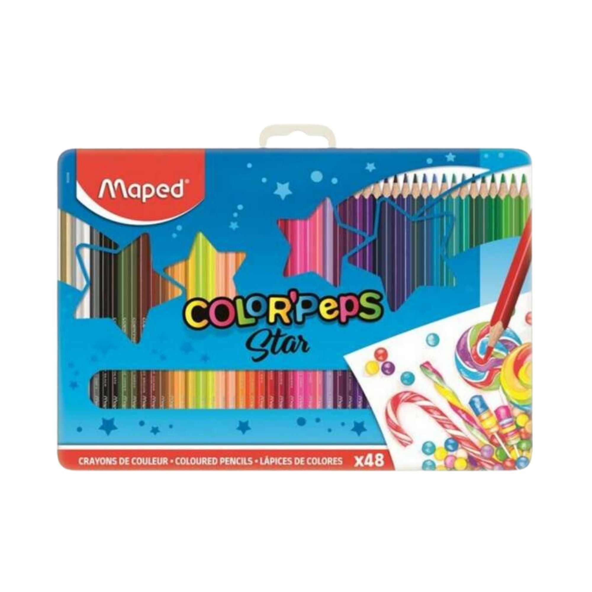Maped Color'Peps Star Colour Pencils 48 Pieces - Metal Box – Shock 'N ...