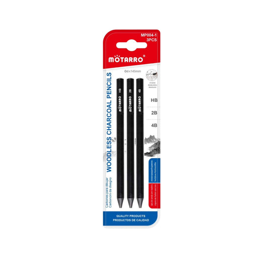 Motarro Woodless Charcoal Pencil, 3pcs