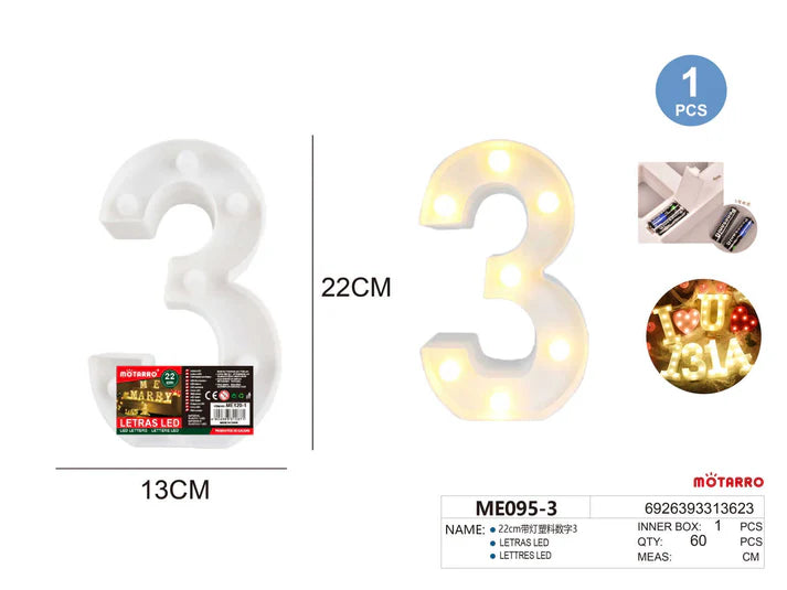 Motarro LED Number 22cm, 3