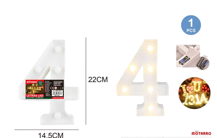 Motarro LED Number 22cm, 4