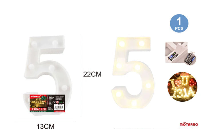 Motarro LED Number 22cm, 5
