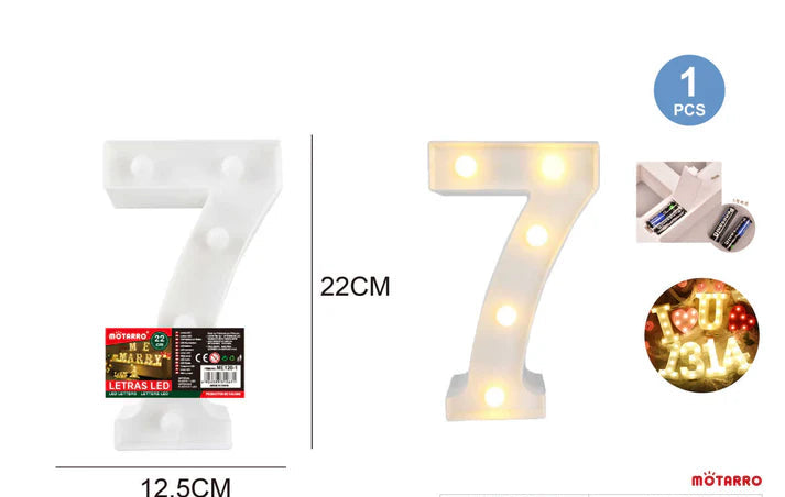 Motarro LED Number 22cm, 7