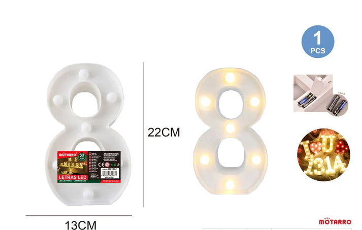 Motarro LED Number 22cm, 8