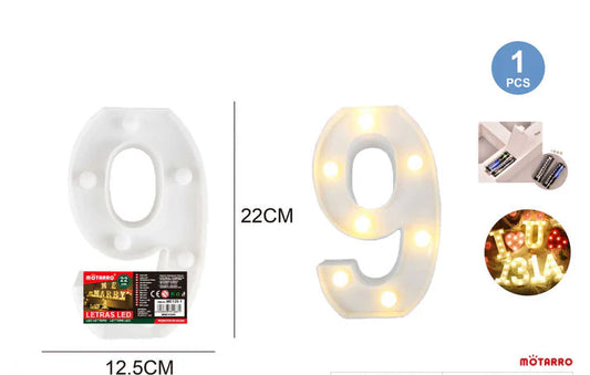 Motarro LED Number 22cm, 9
