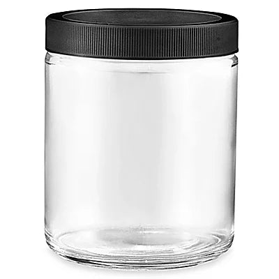 Glass Jar - Black Cover