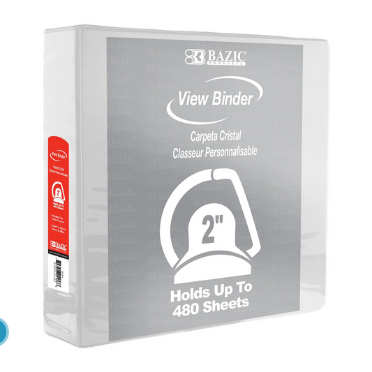 Bazic 2" White View Binder