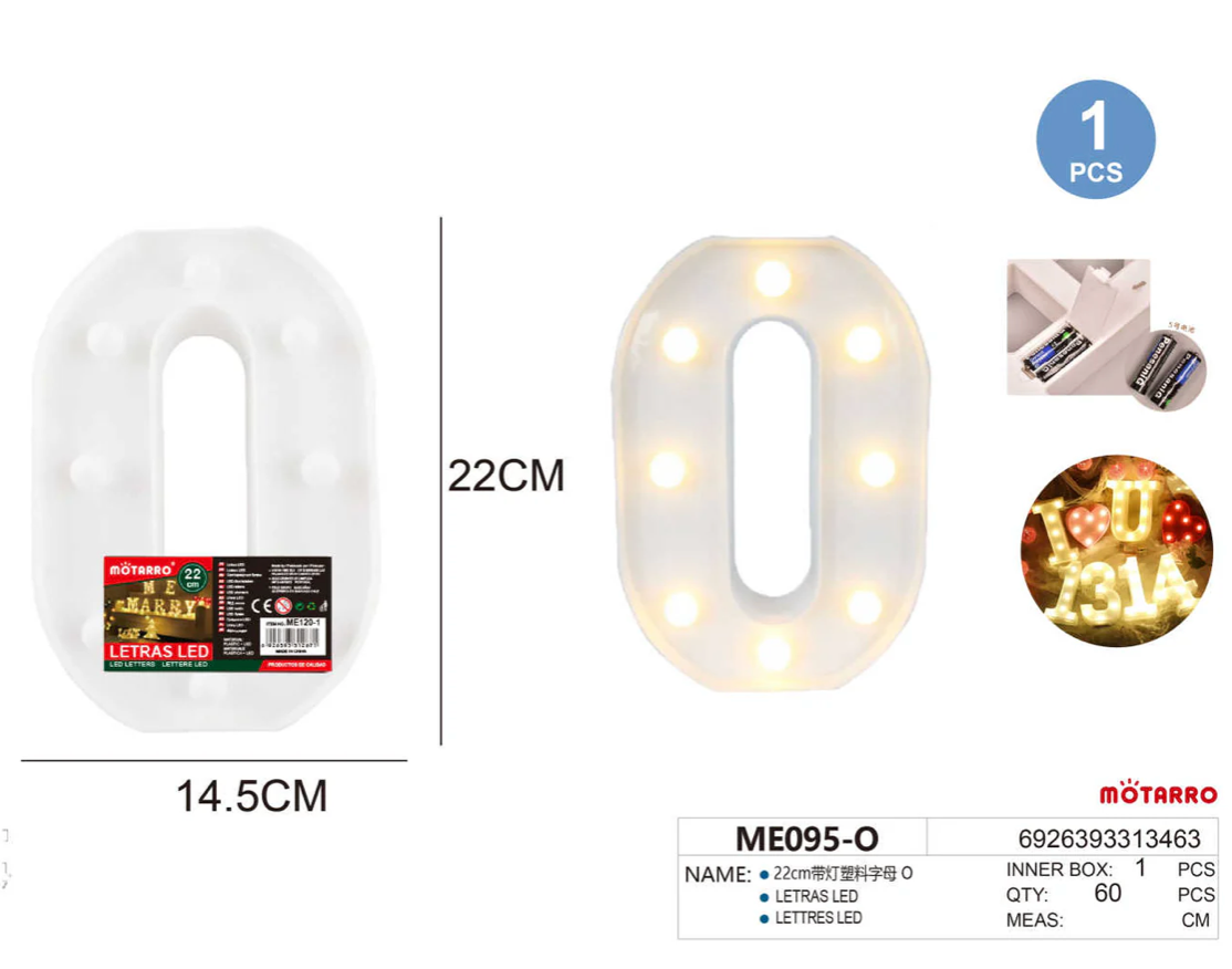 Motarro LED Letter 22cm, O
