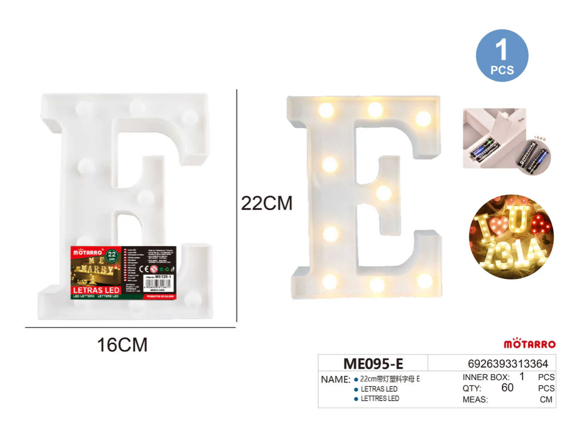 Motarro LED Letter 22cm, E