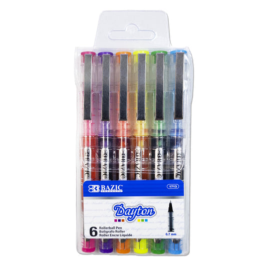 Bazic 6 Color Dayton Rollerball Pen w/ Metal Clip