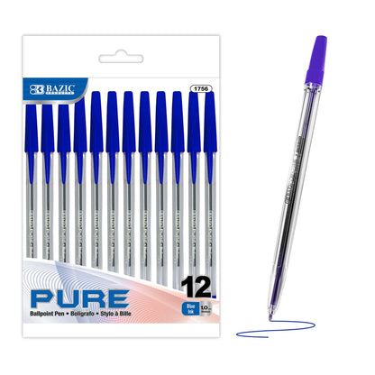 Bazic Pure Ballpoint Pen,  12pk