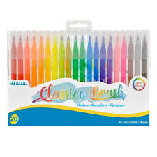 Bazic Classico Brush Markers 20pk