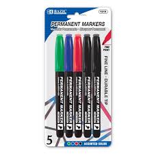 Bazic Permanent Markers 5pk