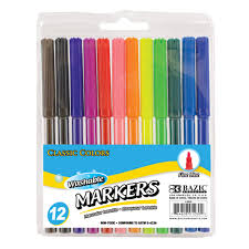 Bazic Washable Markers Fineline 12pk
