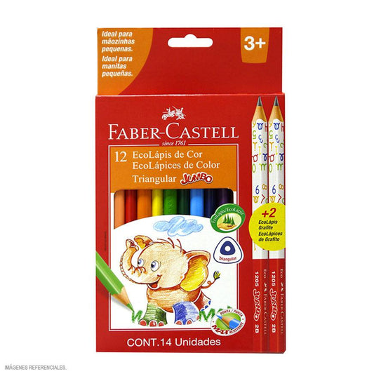 Faber-Castell Jumbo Color Pencils 12pk + 2 Jumbo Pencil 2B