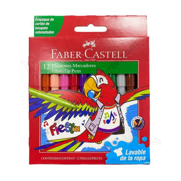 Faber-Castell Fibre-Tip Pens, 12pk