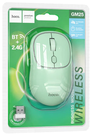 HOCO Premium Products, Green Wireless Business Mouse BT+2.4G