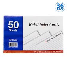Bazic 50 Sheet Ruled Index Cards