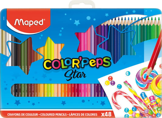 Maped Color'Peps Star Colour Pencils 48's - Metal Box