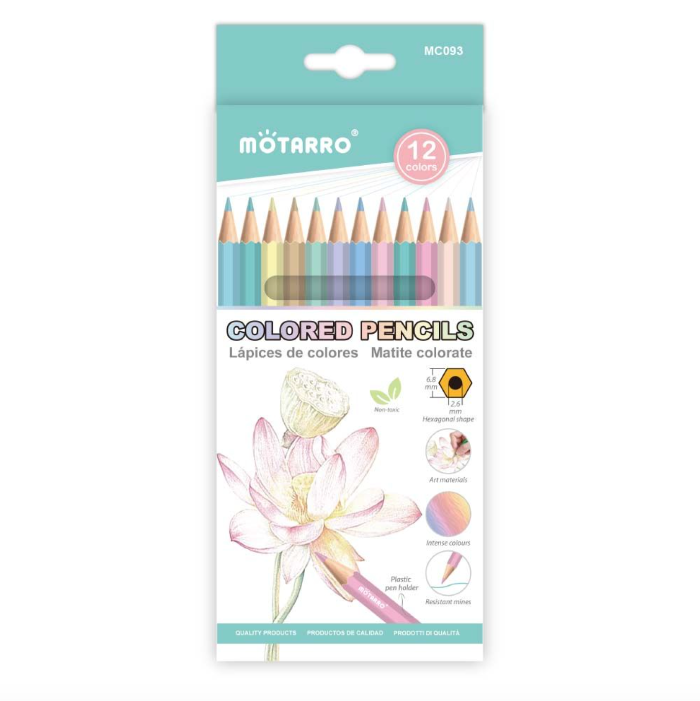 Motarro Pastel Coloured Pencils 12's