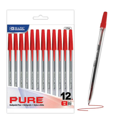 Bazic Pure Ballpoint Pen,  12pk