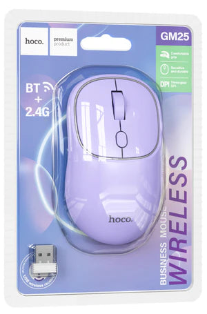 HOCO Premium Products, Purple Wireless Business Mouse BT+2.4G