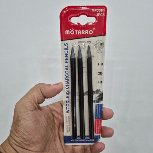 Motarro Woodless Charcoal Pencil, 3pcs