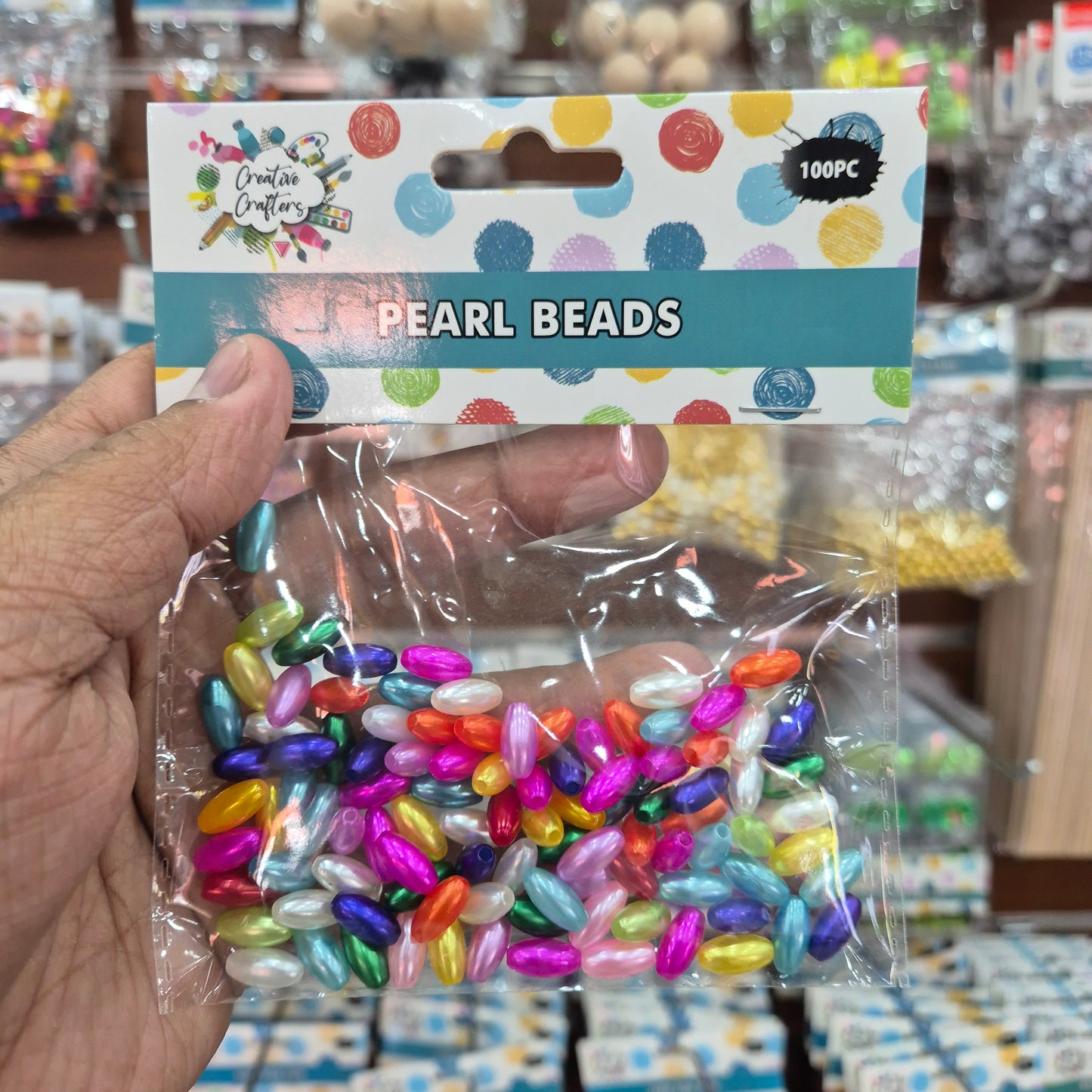 Creative Crafters Pearl Beads Multicolored 100pcs