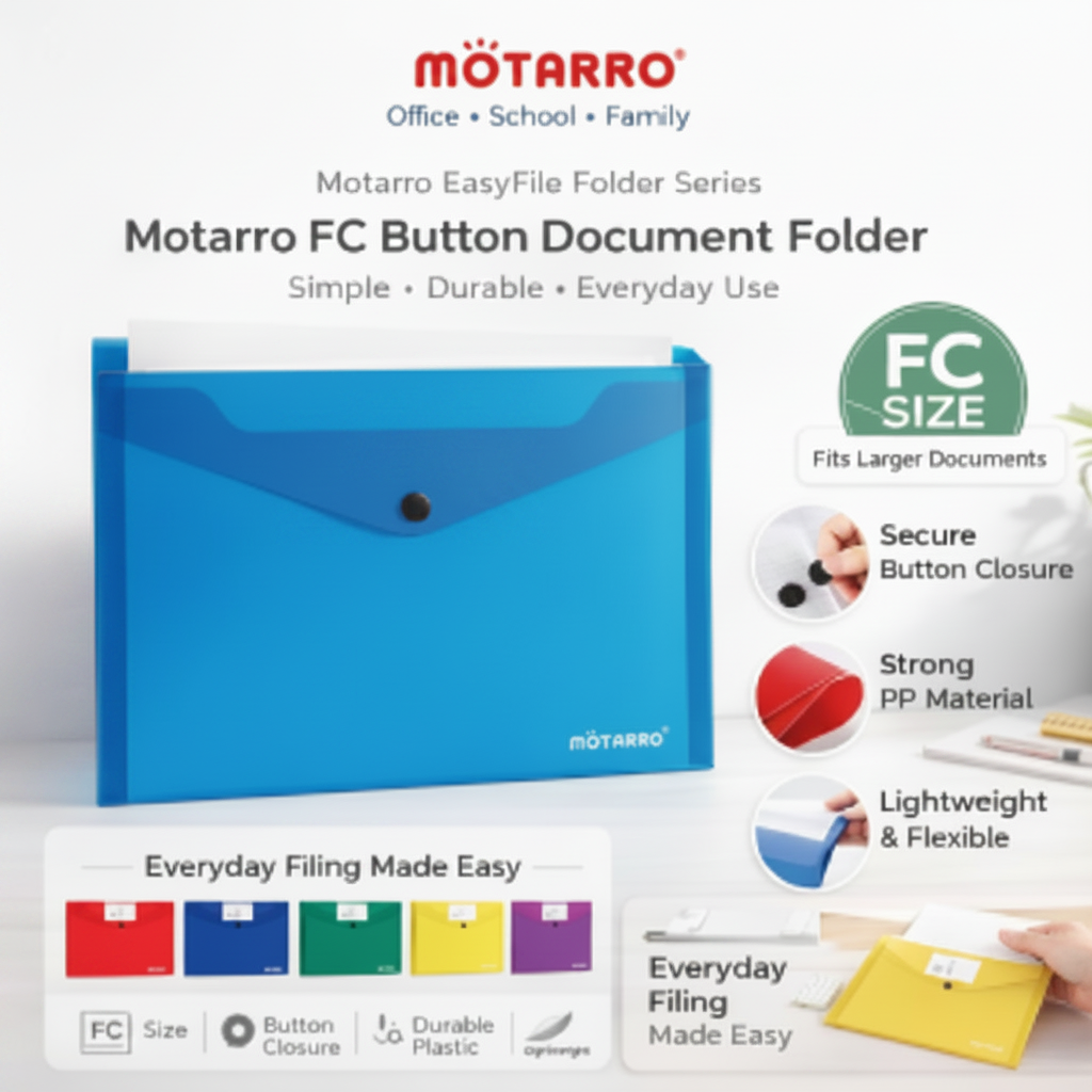 Motarro Blue Button Folder FC