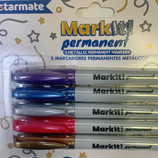 Starmate Permanent Markers 5pk