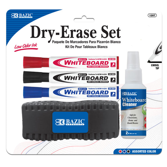 Bazic Dry Erase Set Assorted Colors - Starter Kit